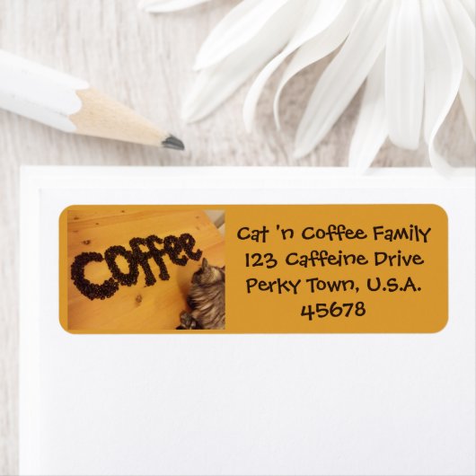 Étiquette de adresse de Coffee Lover par RoseWrite (En situation)