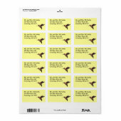 Étiquette de adresse de colibri (Feuille entière)