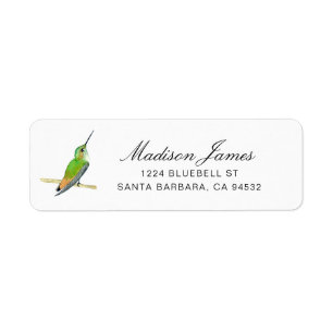 Étiquette de adresse de colibri d'Allen