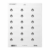 Étiquette de adresse de conception de pingouin (Feuille entière)