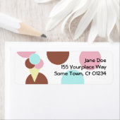 Étiquette de adresse de cône de crème glacée (En situation)