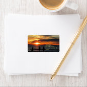 Étiquette de adresse de coucher de soleil de plage (En situation)