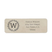 Étiquette de adresse de couronne de monogramme bei (Devant)