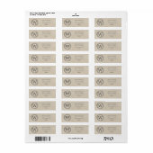 Étiquette de adresse de couronne de monogramme bei (Feuille entière)