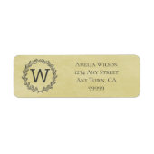 Étiquette de adresse de couronne de monogramme jau (Devant)