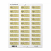 Étiquette de adresse de couronne de monogramme jau (Feuille entière)