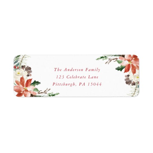 Étiquette de adresse de couronne de Noël (Devant)
