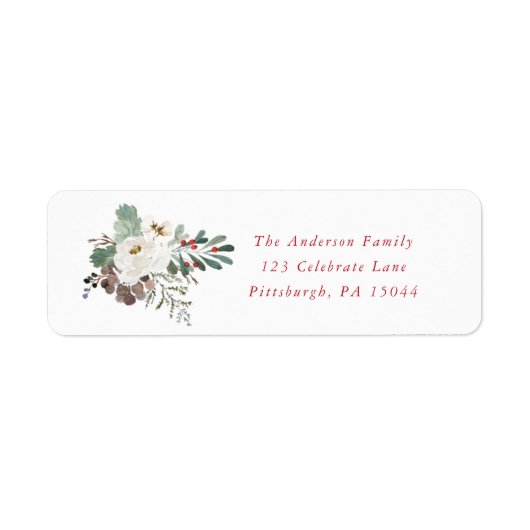 Étiquette de adresse de couronne de Noël (Devant)