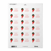 Étiquette de adresse de couronne de noël de l'arc  (Feuille entière)