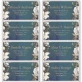 Étiquette de adresse de couronne d'or floral roman (Devant)