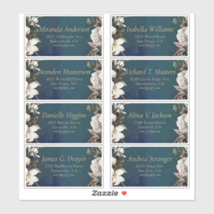 Étiquette de adresse de couronne d'or floral roman