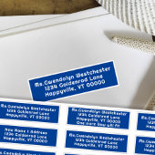 Étiquette de adresse de courrier individuel Bleu d