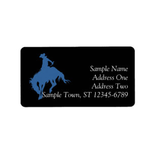 Étiquette de adresse de cowboy de rodéo
