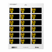 Étiquette de adresse de crâne d'or (Feuille entière)