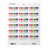 Étiquette de adresse de crayons couleur (Feuille entière)