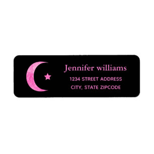 Étiquette de adresse de croissant de lune et