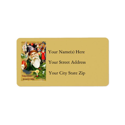 Étiquette de adresse de cru de salutations de Noël (Devant)