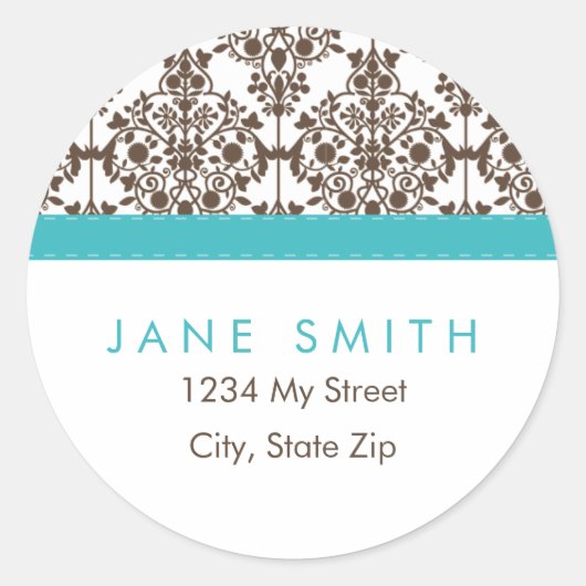 étiquette de adresse de damassé (Devant)