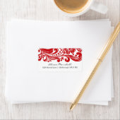 Étiquette de adresse de défilement de fleurs (En situation)