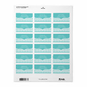 Étiquette de adresse de dentelle turquoise (Feuille entière)