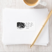 Étiquette de adresse de dessin de chat de sommeil (En situation)