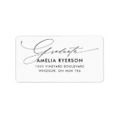 Étiquette de adresse de diplôme (Devant)