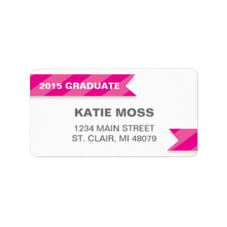 étiquette de adresse de diplômes 2015 | Rose