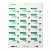 étiquette de adresse de diplômes 2015 | Vert (Feuille entière)