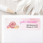 Étiquette de adresse de Donut Watercolor moderne (En situation)