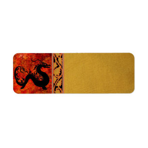 Étiquette de adresse de dragon asiatique