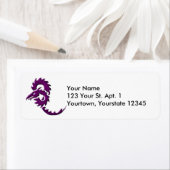 Étiquette de adresse de dragon tribal violet (En situation)