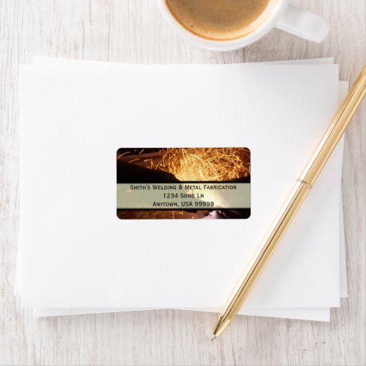 Étiquette de adresse de fabrication et de soudage  (En situation)