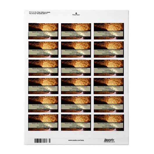 Étiquette de adresse de fabrication et de soudage  (Feuille entière)