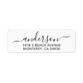 Étiquette de adresse de famille de script manuscri (Devant)