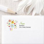 Étiquette de adresse de Fête des mariées Bouquet (En situation)