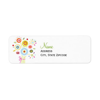 Étiquette de adresse de Fête des mariées Bouquet