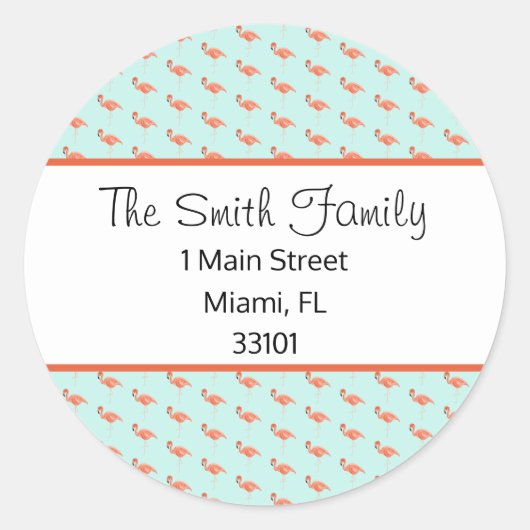 Étiquette de adresse de Flamants roses tropicaux p (Devant)