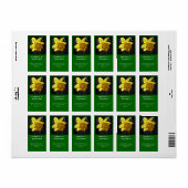 Étiquette de adresse de fleur de jonquille jaune v (Feuille entière)