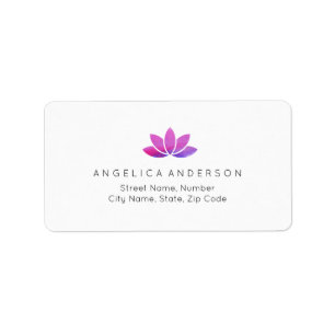 Étiquette de adresse de fleur de Lotus d'aquarell