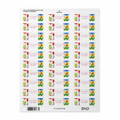 Étiquette de adresse de fleurs - Couleurs vives (Feuille entière)