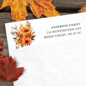 Étiquette de adresse de fleurs d'automne