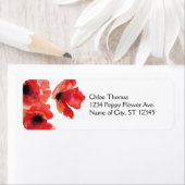 Étiquette de adresse de fleurs de pavot (En situation)
