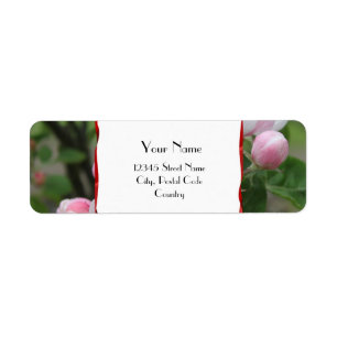 étiquette de adresse de fleurs de pomme