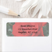 Étiquette de adresse de fleurs de rose rouge (En situation)