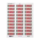 Étiquette de adresse de fleurs de rose rouge (Feuille entière)