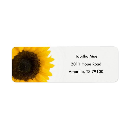 Étiquette de adresse de fleurs de tournesol (Devant)