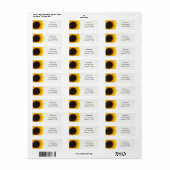 Étiquette de adresse de fleurs de tournesol (Feuille entière)