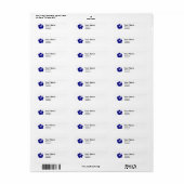 étiquette de adresse de fleurs d'hibiscus bleu (Feuille entière)
