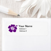 étiquette de adresse de fleurs d'hibiscus pourpre (En situation)
