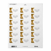 Étiquette de adresse de fleurs d'or (Feuille entière)